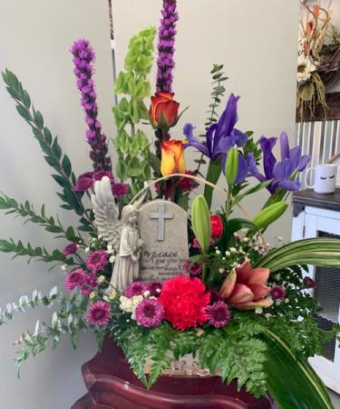 Sympathy Garden Basket Basket arrangement