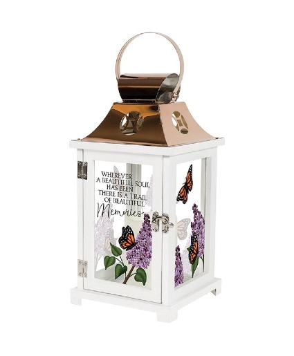 Sympathy Lantern 13.5 x 6.5 x 6.5" 