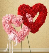 SYMPATHY STANDING DOUBLE HEART Sant by family and friends