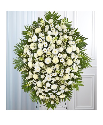 SYMPATHY STANDING SPRAY WHITE 