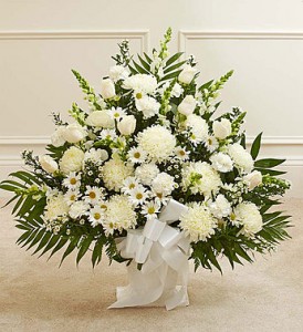 Sympathy White Basket 