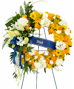 Sympathy Wreath in yellows Sympathy wreath