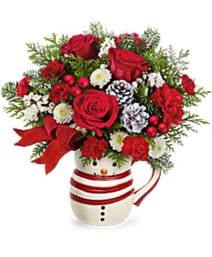 T22X505 Frosty Stripes Keepsake Vase
