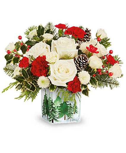 T26X600 Evergreen Glow Bouquet Keepsake Vase