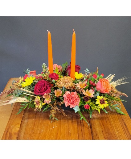 Harvest Centerpiece with 2 candles 