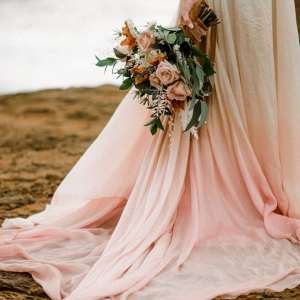 Tan & Blush Boho Horizonal  Bridal Bouquet 