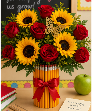 Teacher's Golden Honor Call Us for Faster Service & Daily Specials: (915) 303-8500 Text Us to Order Anytime: (915) 505-3708 Your trusted source for Flowers & Delivery in El Paso TX 
