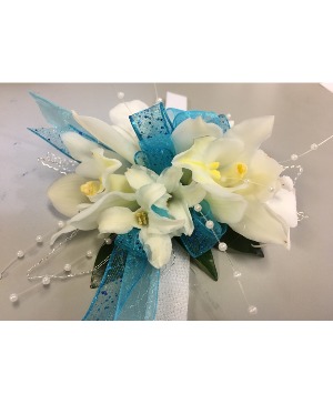 Teal Elegance Wrist Corsage PROM