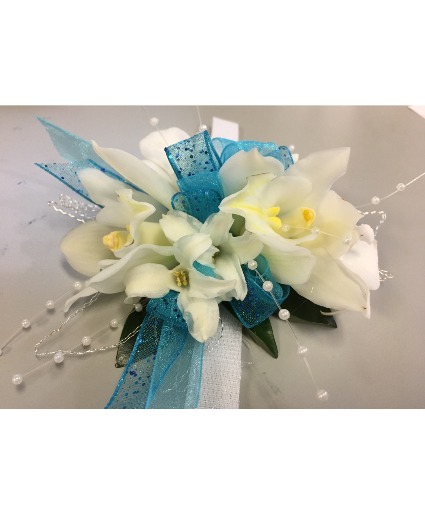 Teal Elegance Wrist Corsage PROM