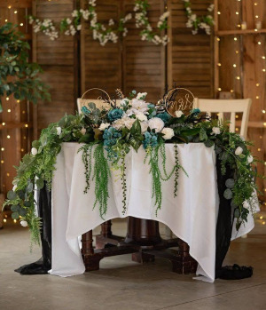 Teal Head Table Arrangement Silk Arrangement
