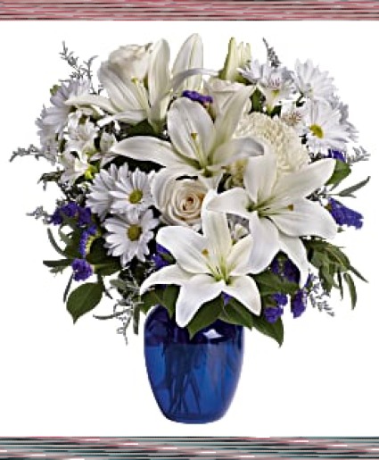 T209-3 Beautiful in Blue Vase Arrangement