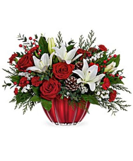 Teleflora Vibrant Christmas Centerpiece Centerpiece