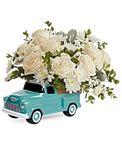 Teleflora'a Classic Chevy Pick Up Bouquet Fresh Arrangement in a Teleflora Keepsake