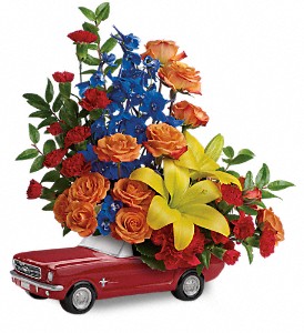 Teleflora's '65 Ford Mustang Fresh Arrangement in a Teleflora Keepsake