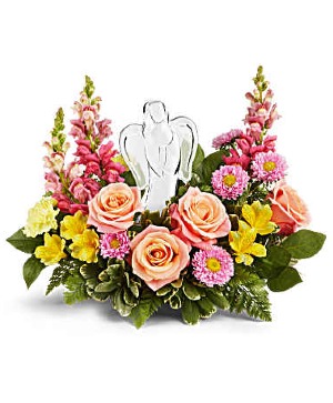 Teleflora's Angel's Embrace Fresh Arrangement with a Teleflora Keepsake