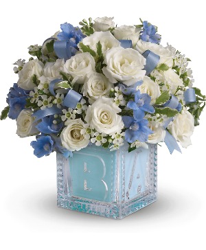 Teleflora's Baby Boy Block Arrangement  