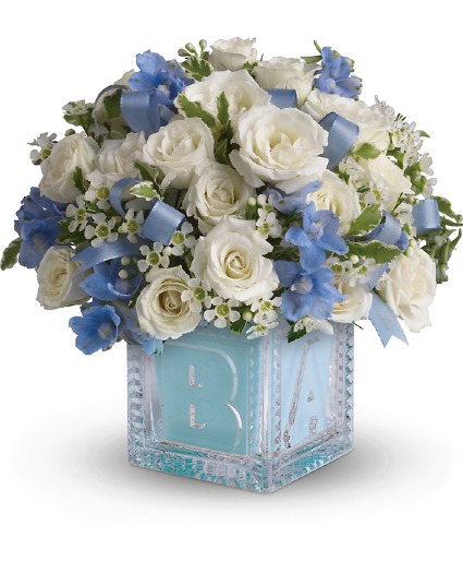 Teleflora's Baby Boy Block Arrangement  