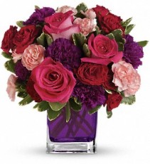 Teleflora's Bejeweled Beauty Cube Arrangement