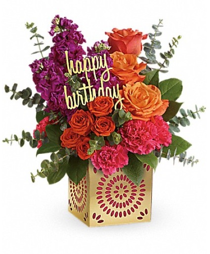 Teleflora's Birthday Sparkle Bouquet Fresh Arrangement in a Teleflora Keepsake