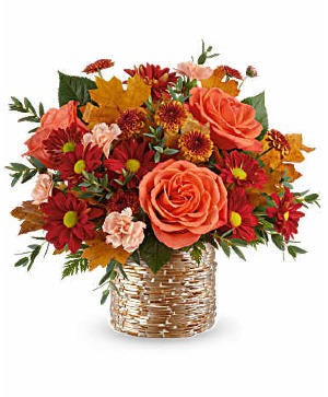 Teleflora's Chic Copper Bouquet Fresh Arrangement in a Teleflora Keepsake