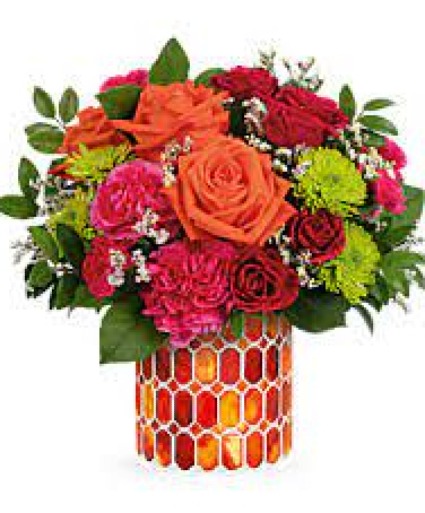 Teleflora's Citrus Dream Bouquet Mosaic vase