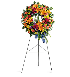 Teleflora's Colorful Serenity Wreath Sympathy