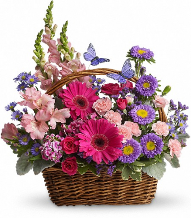 Country Basket Blooms Fresh Floral Basket