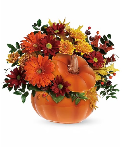Teleflora's Country Pumpkin Flower Arrangement