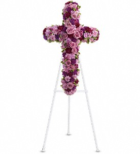 Teleflora's Deepest Faith Cross Standing Spray Sympathy