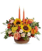 Teleflora's Fall's Harvest Centerpiece Flower Arrangement