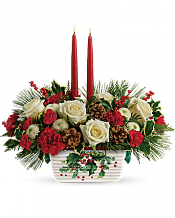 Teleflora's Halls Of Holly Centerpiece Christmas