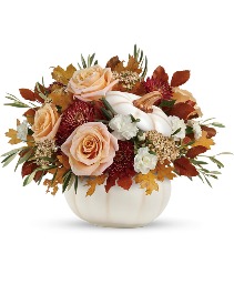 Teleflora's Harvest Charm Pumpkin Flower Arrangement