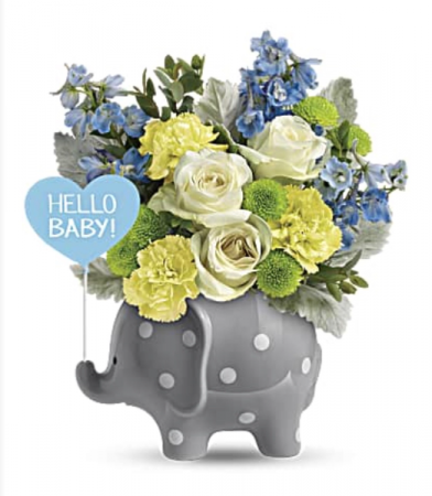 Teleflora’s Hello sweet baby blue. Fresh