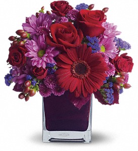 Teleflora's It's My Party Cube arrangement-fresh