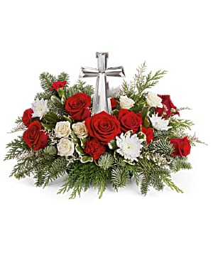 Teleflora's Joy of Light Fresh arrangement  with a Teleflora Keepsake