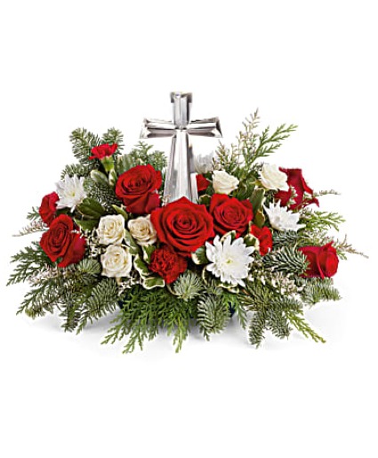 Teleflora's Joy of Light Fresh arrangement  with a Teleflora Keepsake