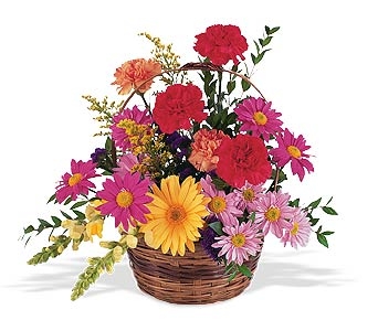 Teleflora's Low Wicker Basket Arrangement