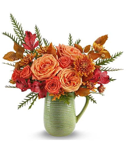Teleflora's Modern Sage Bouquet Fresh arrangement in a Teleflora Keepsake
