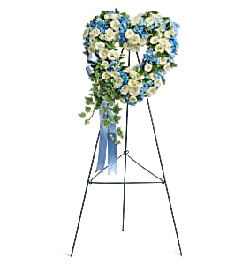 Teleflora's Pure Heart Wreath Standing Spray Sympathy
