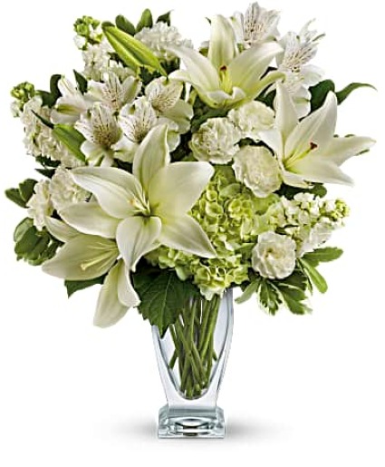 Teleflora's Purest Love Bouquet Glass Vase
