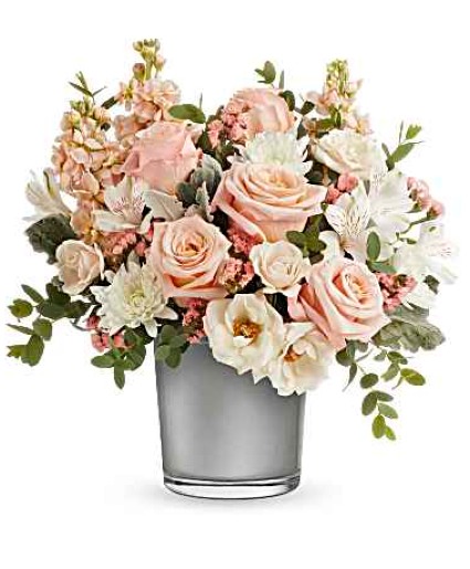 Teleflora's Radiant Blossoms Bouquet Fresh Arrangement in a Teleflora Keepsake