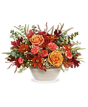Teleflora's Rustic Harvest Centerpiece Fresh Arrangement with a Teleflora Keepsake