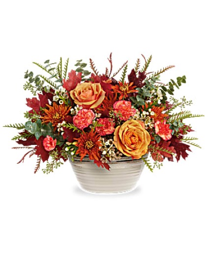 Teleflora's Rustic Harvest Centerpiece Fresh Arrangement with a Teleflora Keepsake