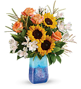 Teleflora's Sunflower Beauty Fresh Arrangement with a Teleflora Keepsake