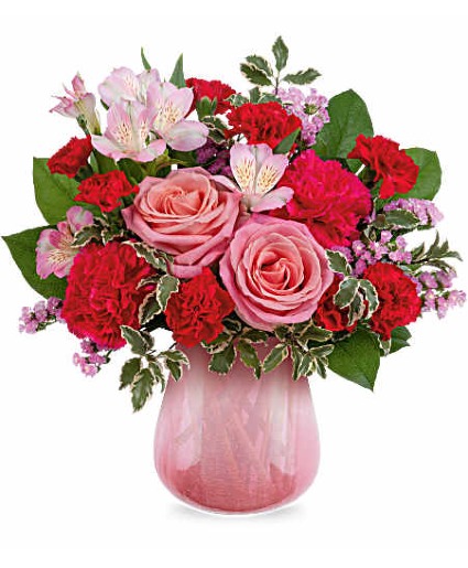 Teleflora's Sweet On Hue Bouquet Valentines Vase Arrangement