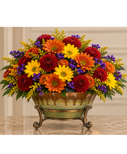 Teleflora's Table to Oven Bowl Arrangement Fresh arrangement in a Teleflora keepsake
