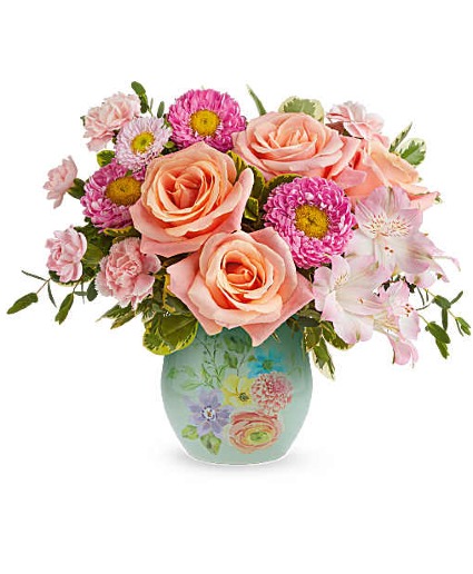 Teleflora's Watercolor Garden Bouquet Fresh Arrangement in a Teleflora Keepsake