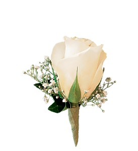  White Rose Boutinniere Wedding-Prom (any special occasion)