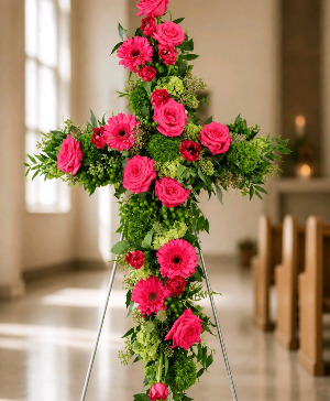 TENDER CROSS Standing Wreath