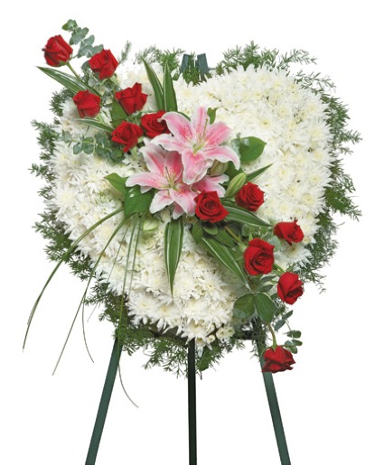 Tender Heart - Red Rose & Lily Standing Heart 